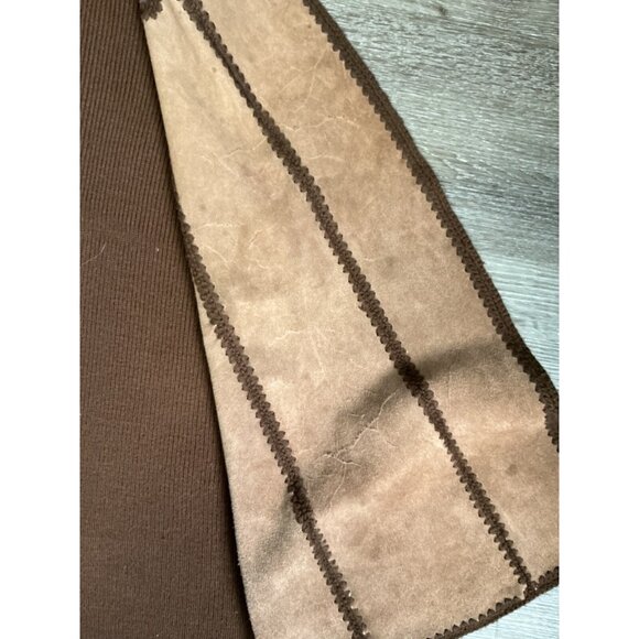 Vintage Lane Bryant Fringe Leather Front Vest XL Festival Western - Picture 9 of 11